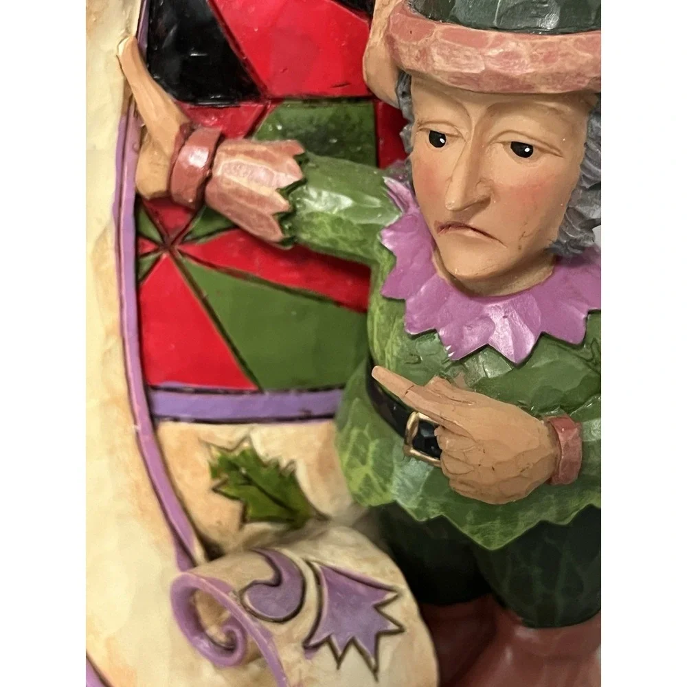 Jim Shore -Checking It Twice- 2 Sided Figurine Naughty Nice Santa Christmas 10